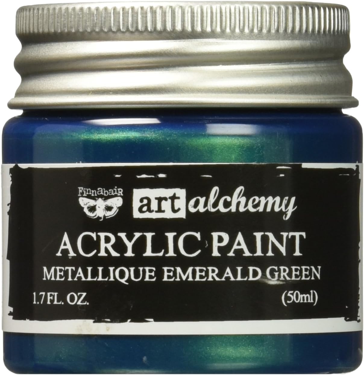 Prima Marketing Finnabair Art Alchemy Acrylic Paint 1.7 Fluid Ounces, Metallique Emerald Green