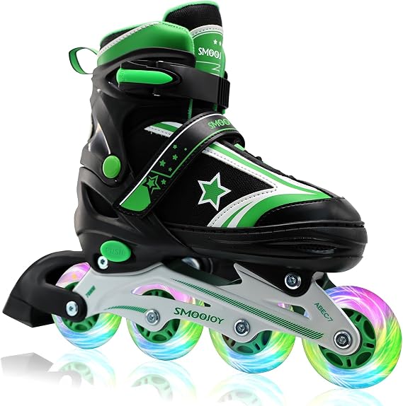 Kids Inline Skates for Boys, Girls and Youth, All Light-Up Wheels Aluminum Frame Blade Skate for Beginners Ages 5-12, Perfect for Indoors and Outdoors