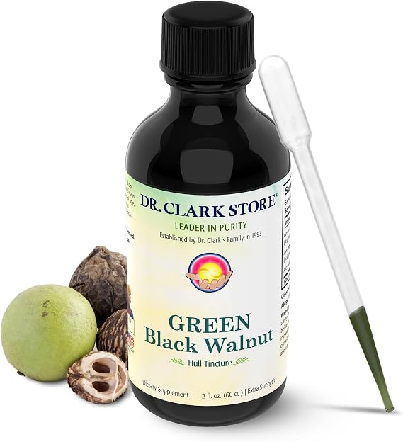 Dr Clark Store Green Black Walnut Hull Tincture Extract, 2 Fl Oz
