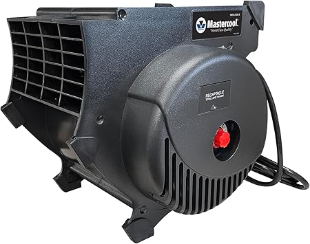 Mastercool 1200 CFM Blower Fan (21200-A), Cools & Dries, 3-Speed, Impact-Resistant ABS, Adjustable Feet, 2 Grounded Receptacles, 8.5 ft. Cord