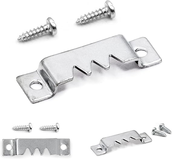 PHS Sawtooth Picture Hangers, Holds 25 lb, 50 Pack with Screws | Heavy duty sawtooth picture hangers holds up to 25 lb for wood, plastic, metal frames