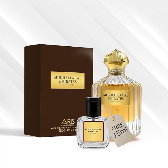 ARIS Mukhallat Al Emirates Pour Homme Eau de Parfum Luxurious Oriental Long Lasting Fragrance for Men 100ml / 3.4 fl oz Perfume Spray