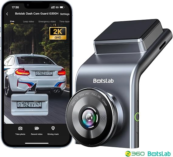 360+ Botslab G300H Pro 3K QHD ADAS Wifi + GPS 140° Geniş Açı Gece Görüşlü Akıllı Araç İçi Kamera