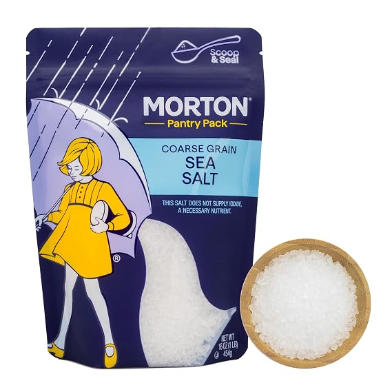 Morton All-Natural Coarse Sea Salt Pouch, 16 Oz, 1-Pack