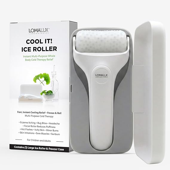 Loma Lux Cool IT! ICE Roller Multi-Purpose Face & Body Cold Therapy for Skin Itch, Puffiness, Eczema, Minor Burns & Sunburn Relief | Soothing, Reusable