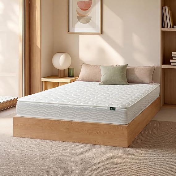 Zinus Basic Pocket Coil Mattress, Thickness 5.9 inches 15 cm, White, Single