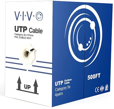 VIVO Black 500ft Bulk Cat5e Wire, CABLE-V011