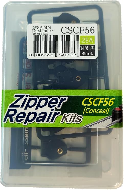 GODO CSCF56-2EA Conceal Zipper Slider Repair Replacement Kits - #5#6 Single or Double Puller
