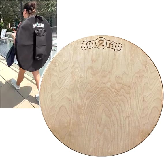 Tap Board for Tap Dancing - dot2tap, dot2dance Brand WOOD Portable SPRUNG Dance Floor,Tap Dance Board 32 inch Premium GENUINE MAPLE WOOD 13 Ply- INCLUDES Travel Backpack-USA Made