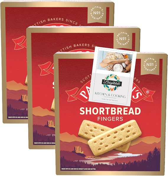 Shortbread Bundle with Paterson's Scottish Shortbread Fingers 300g 3 Pack + Brightdale Kitchen Booklet