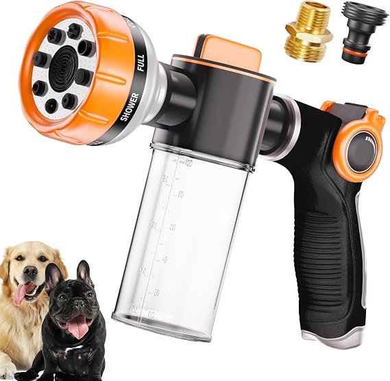 Dog Washing Hose Attachment, Pet Shower Sprayer with Shower Adapter