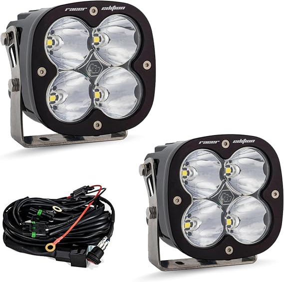 Baja Designs XL Racer Edition LED Light Auxillary Pod Pair - 2 PCS. LED with Wiring Harness, Racer Spot Lens
