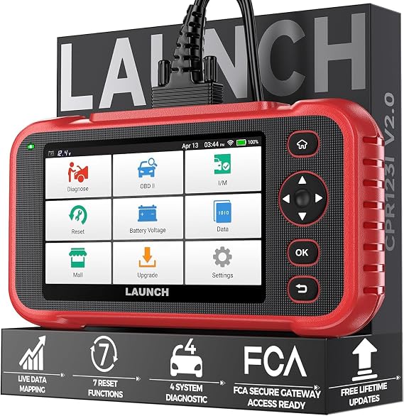 LAUNCH CRP123I V2.0 OBD2 Scanner, Code Reader for Cars and Trucks, Check Engine/ABS/SRS/Transmission Car Diagnostic Tool, Lifetime Free Update, Oil/Brake/DPF/SAS/BMS/Throttle Reset