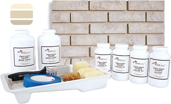 Brick-Anew All-in-One Brick Fireplace Paint Kit Easy DIY Makeover for a Natural, Realistic Brick Look (Frosted Sunshine) Not Your Boring White Paint or Chalk Paint!