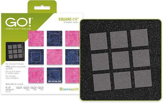 Accuquilt GO! Square-1 1/4" (3/4" Finished) Die