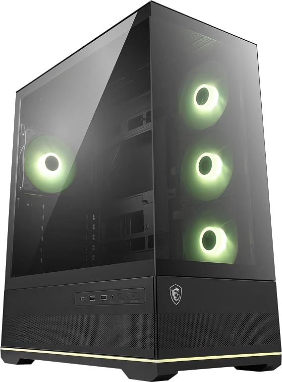 Msi Mag Panel 110r Pz Tempered Glass 3x120mm 1x120mm Argb Fan Atx Panoramic Gaming Computer Case
