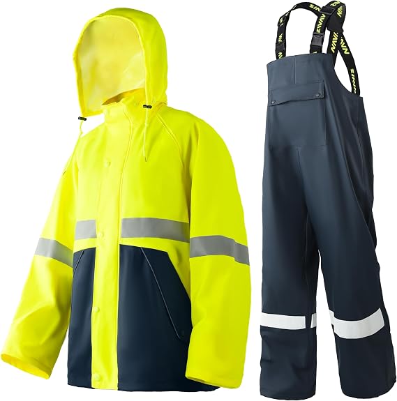Men's Hi-Vis PRO Workwear Waterproof 3-Piece Rain Suit