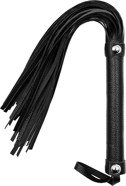 PASTOS Black Adult Whip, Black Horse Whip, Horse Whips and Crops, Riding Whips for Horses, Horse Flogger, Faux Horse Flogger, Whip for Couples