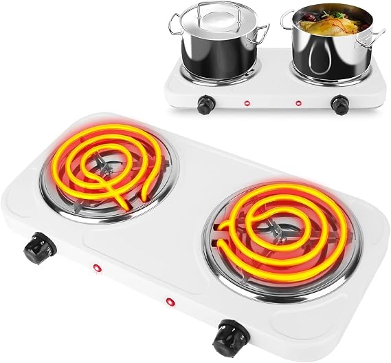TeqHome Hot Plate, 2000W Portable Electric Stove for Cooking with 5 Levels