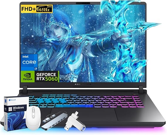 ASUS ROG Strix G16 (2025) Gaming Laptop, NVIDIA RTX 5060, Intel i7 14650HX, 16" FHD+ 165Hz/3ms ROG Nebula Display, WiFi 7, Dolby Atmos, Hires Audio, 64 GB DDR5, 1 TB SSD Gen 4, Windows 11 Pro