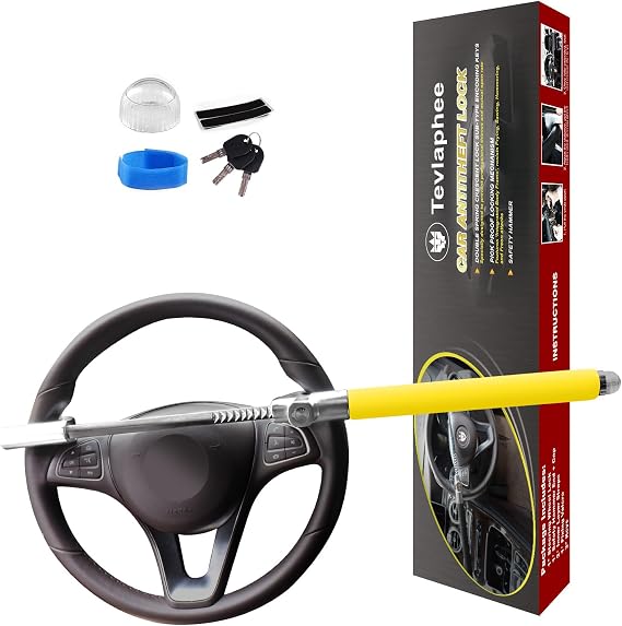 Tevlaphee Steering Wheel Lock Anti-Theft Device Security Car Lock Anti Theft Car Device