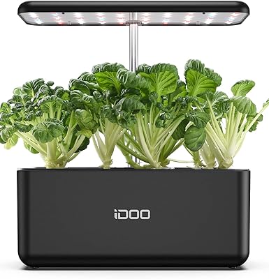 iDOO Hydroponics Growing System, 7Pods Mini Herb Garden with Pump System, Germination Kit with LED Light, Automatic Timer, Height Adjustable No Seed