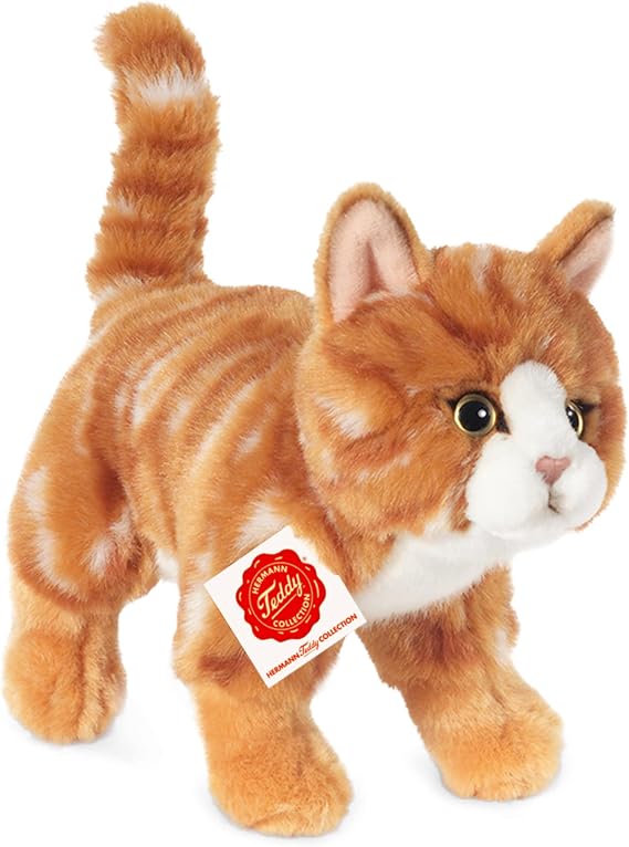 Teddy Hermann Soft Cat Toy Various Sizes and Poses Lifelike design lovingly crafted details from 18 months washable filling with recycled polyester