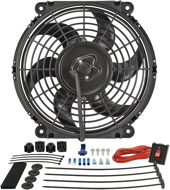 Autostyle Derale 16510 10" Tornado Electric Fan Premium Kit, Black