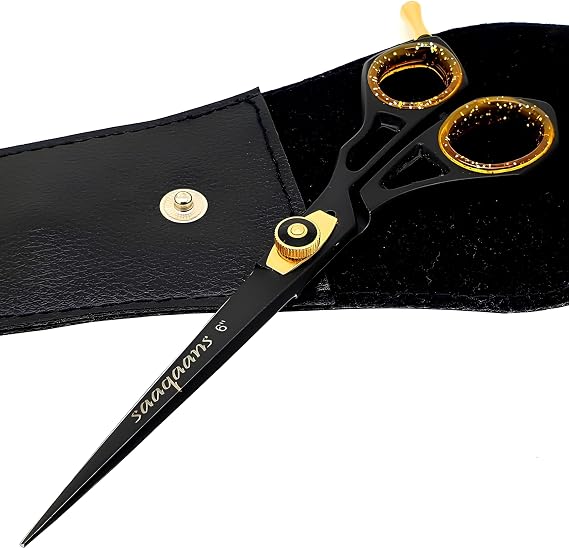 SQR-01 Professional Hairdressing Scissor - Perfect for Hair Salon/Barber/Hairdresser and Home use to Trim your Haircut/Beard/Moustache -  with Beautiful Black Pouch/Case