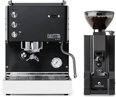 Diletta Mio Espresso Machine Black and Eureka Mignon Notte Grinder Bundle