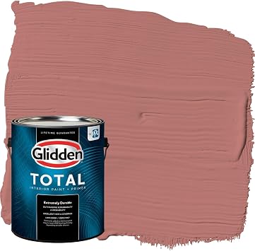 Glidden Total Interior Wall Paint & Primer All-in-One, Earth Rose/Pink, Flat, 1 Gallon