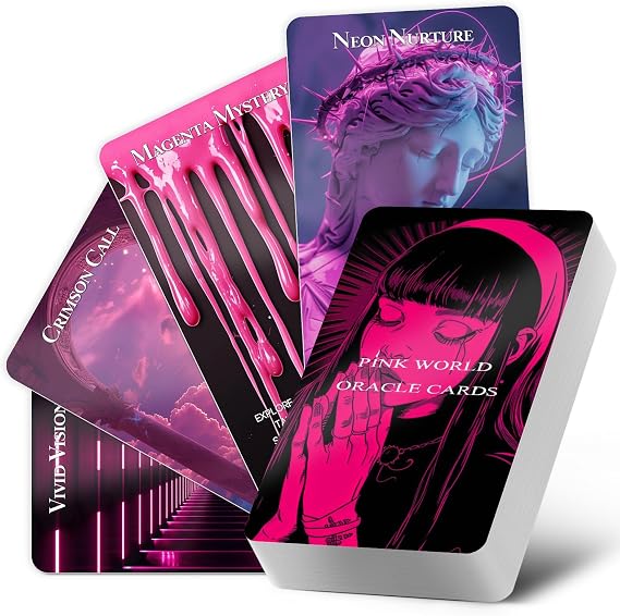 Pink Oracle Cards, 54 Oracle Deck for Self Care Guidance | Feminine Energy Healing, Emotional Reflection, Relationship Balance & Inner Strength