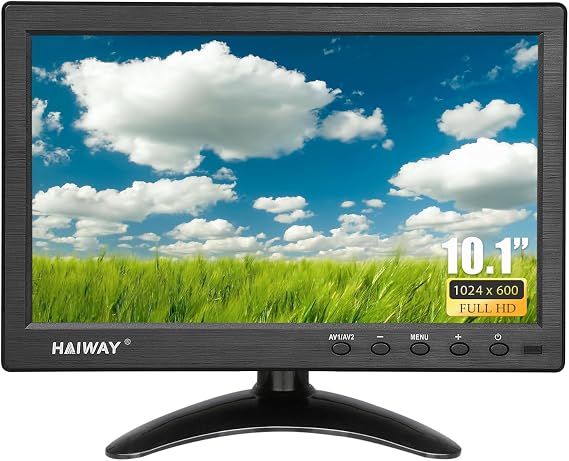 Haiway 10.1 inch Security Monitor, 1024x600 Resolution Small HDMI Monitor