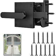Double Side Gate Latch Black: YOZAIUUI Heavy Duty Aluminum Garden Gate Latch Self Locking Shed Door Latchs Double-Sided Handle for Outdoor Fence Wooden Gates Pool Gates Backyard Garden
