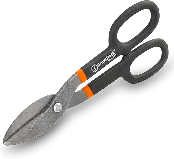 GreatNeck T10SC 10 Inch Tin Snips, Tin Snips for Cutting Metal Sheet, Tin Snips Heavy Duty, For Metal Snips Set, Snips for Sheet Metal