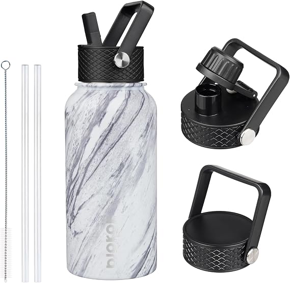BJPKPK 27oz Insulated Water Bottle with Straw Lid, Stainless Steel Bottle | 3 Lids Included, Keep Cold & Hot, BPA-Free Leakproof Vacuum Bottle, Metal Water Bottle for office, Gym, Travel & Outdoor