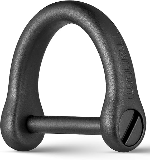 FEGVE Small Titanium Key Ring, D Ring Keychain for Car Key Fob