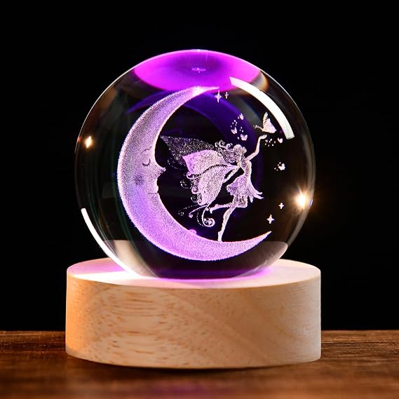 IFOLAINA Moon Fairy Crystal Ball for Girls Her Women