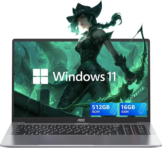 ACEMAGIC 15.6 inch Laptop, 2026 Laptop, 16GB RAM 512GB SSD, ntel N150 Processor(Up to 3.6GHz), Laptop Computer, Full HD IPS Display, Win 11 Pro for Business & Students, Multitasking