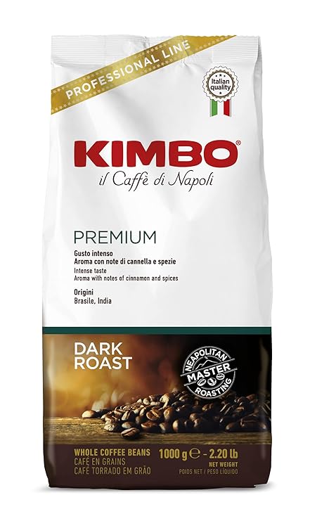Kimbo Dark Roast Espresso Whole Bean, 1kg (1000g) Bohne