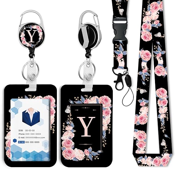 Badge Holder with Retractable Reel and Breakaway Lanyard Y