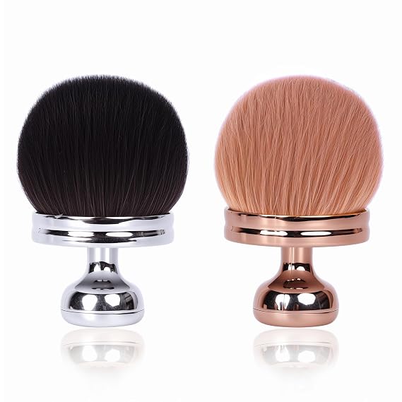2Pcs Extra Large Body Makeup Brush, Self Tanning Blend Brush, 3 Inch Width Professional Kabuki Powder Brush Oval Face Leg Smudge Tool For Large Coverage Powder Foundation Blending Buffing