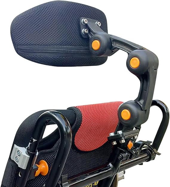 Wheelchair Headrest, Adjustable Wheelchair Headrest, Adjustable in Angle and Height, Assists in Vertebra Correction and Slows Down Vertebrae Injuries for Wheelchair Users