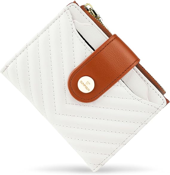 Small Womens RFID Bifold Wallet,Compact Leather Card Holder