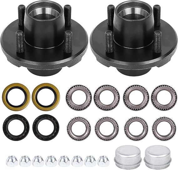 2-Set 2000lb Trailer Idler Hub Kit, 4 on 4" Bolt Pattern