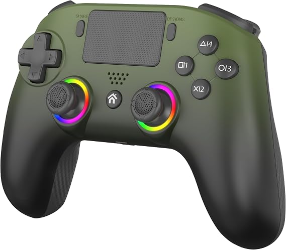 Subsonic PS5 & PC Wireless Controller – 2 Back Paddles – RGB Green | 2 back paddles, turbo, 8-colour RGB LED, 6-axis gyro, touchpad & 10h wireless for PS5 & PC. Stand out