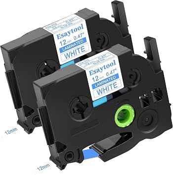2 Pack Compatible with P-Touch TZe-233 AZE-233 TZ-233 Blue on White 12mm 0.47'' Laminated Label Tape Replacement for Ptouch PT-H100 PT-D200 D210 D400 PT-P700 PT-1000 PT-2030 Label Maker