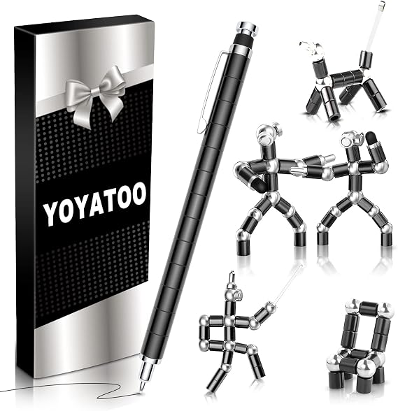 Fidget Gel Pen Teens Boys Gift Ideas - Unique Back to School Supplies Gift for Students & Teachers, Cool Christmas Stocking Stuffers Birthday Gifts for Son Grandson Nephew, Fun Gifts for Him, Black