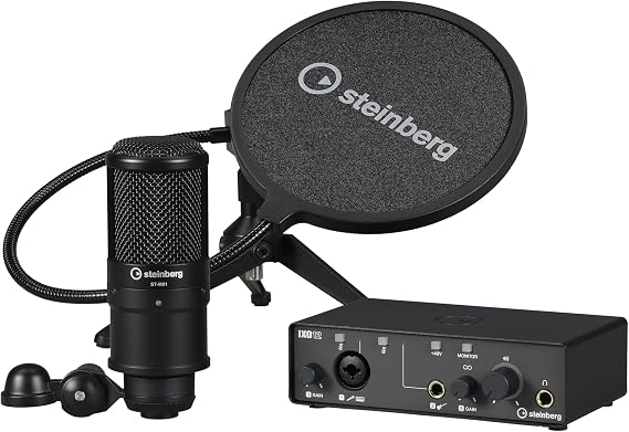 Steinberg Podcast Pack With IXO12 Audio Interface, Studio Condenser Mic, Pop Shield, Cable, Table Top Stand, Cubase AI, Cubasis LE, WaveLab Cast and Steinberg Plus Software