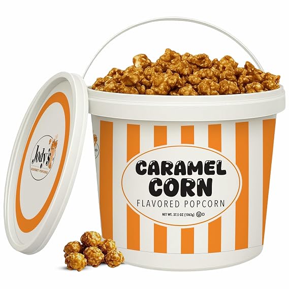 Jodys Gourmet Caramel Corn Tub 37.5oz - Sweet Crunchy Popcorn Made with Real Butter & Non-GMO Kernels - Gluten Free, Kosher Dairy - Perfect for Sharing, Snacking & Gifting - Made in USA